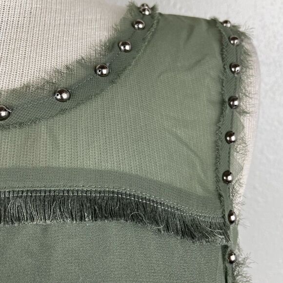 A.n.a Sheer Green Sleeveless Blouse Top Size Petite M EUC - Picture 3 of 9